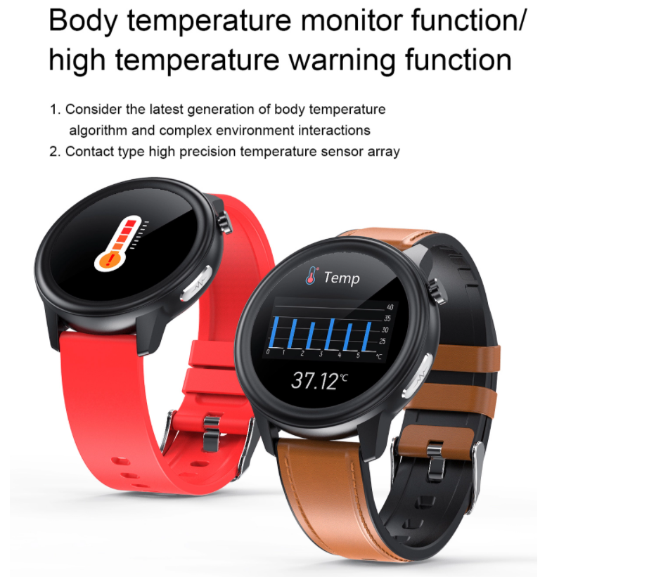 Latest Smart Watch Blood Pressure Heart Rate & Body Temperature Monitor with ECG & PPG - ALL TECH ADDICT