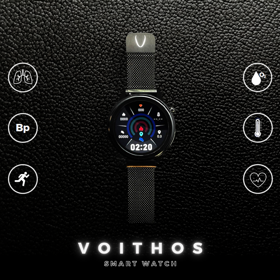 VOITHOS Smart Watch Blood Pressure Heart Rate & Body Temperature Monitor with ECG & PPG